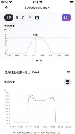 爱士惟 安卓版 逆变器监控 App 界面