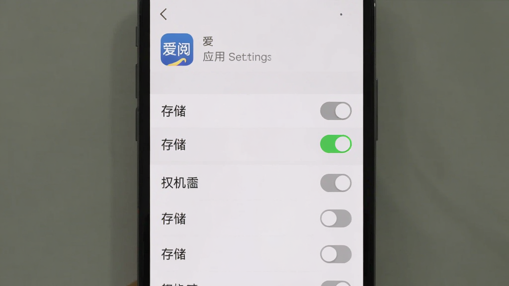 手机屏幕显示应用权限管理页面,列表中