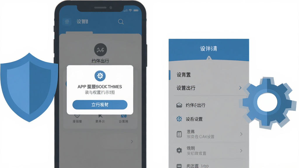 Լ�����APP��װ��Ȩ������ʾ��ͼ���ֻ���Ļ��ʾȨ����Ȩ���������ò˵����Ա��ж��ƺͳ���ͼ�꣬��ƽ�����ɫ��������Ϊ�������ʸɾ��������޶���װ��