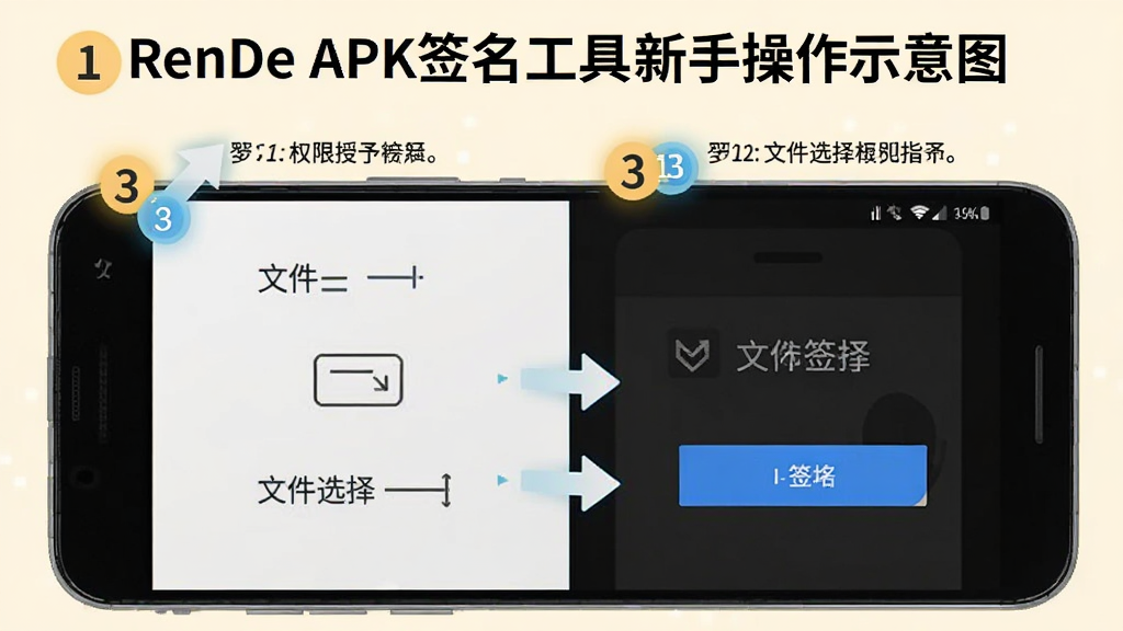 RenDe APKǩ���������ֲ���ʾ��ͼ������չʾһ����׿�ֻ���Ļ�зֲ�����ʾȨ�����衢�ļ�ѡ���ǩ����ť������ָ�������м�ͷ����ű�ע������Ϊǳɫ��ѧ���ϸ�ڰ�������ԲȦ���ֺ�ͼ������������������Ű�����