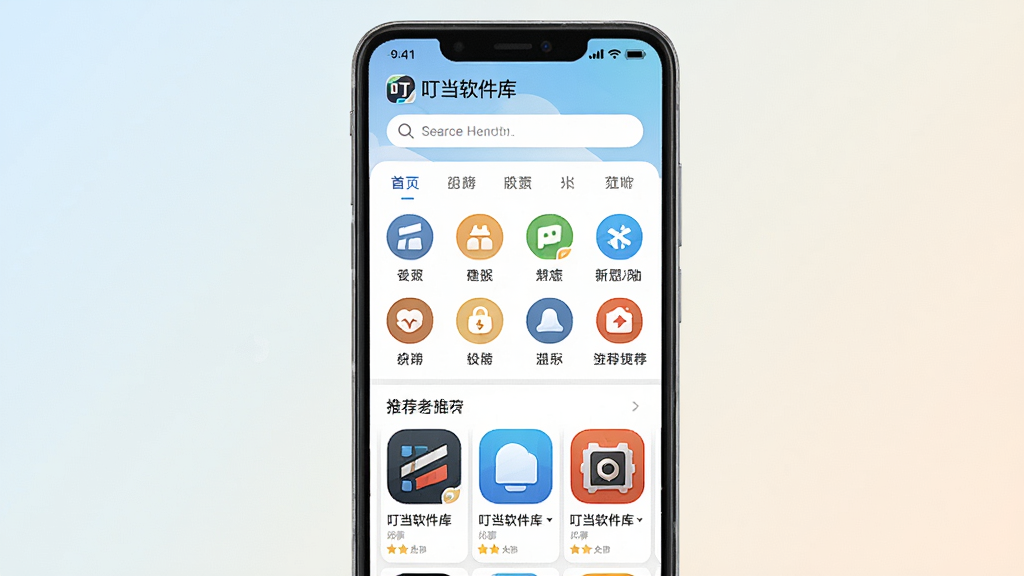 一张手机界面展示图,画面中央是一部竖屏安卓手机,屏幕上显示