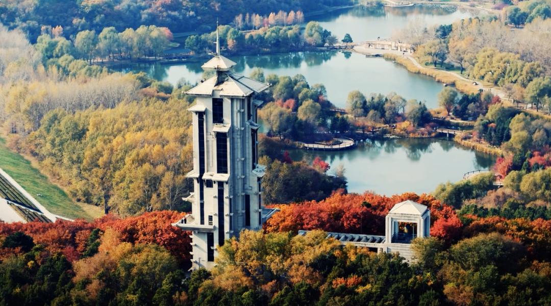 i长春净月潭秋季风景和市区老街实拍图