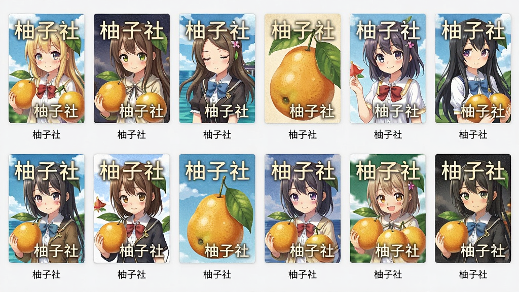 主体:柚子社游戏合集界面,展示多个作品封面缩略图;布局:网格状排列,每个封面下方有作品名称;排版:整齐有序,封面大小一致;风格:清新简约,色彩协调;细节:封面图案精美,带有“柚子社”字样;画质:高清,干净,无多余元素。