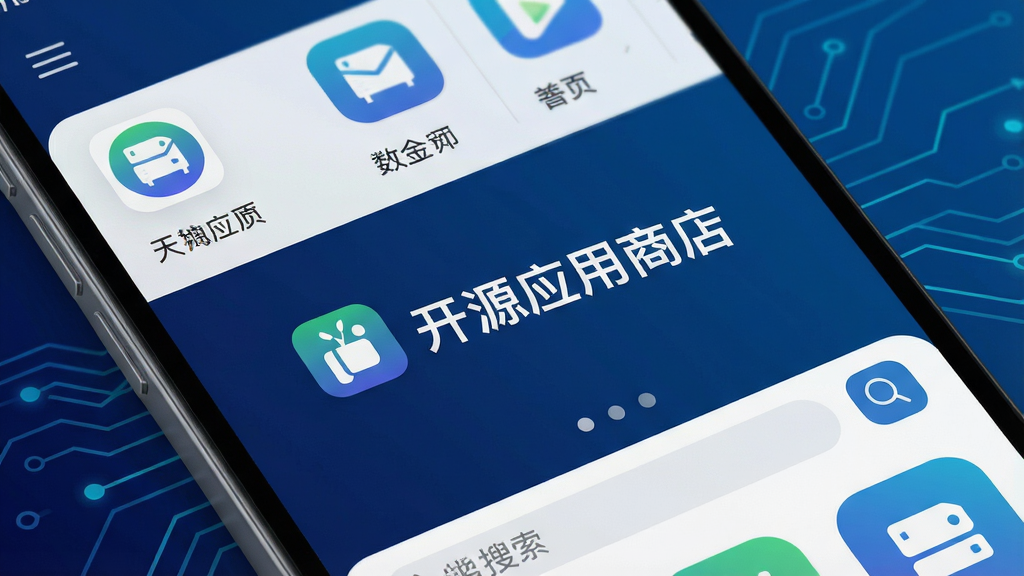 一幅现代科技感十足的智能手机界面特写,屏幕中央显示