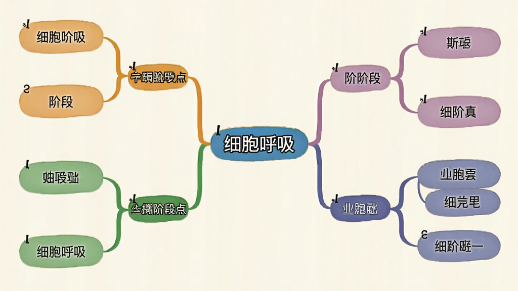 高中生物思维导图预览图,中心主题为