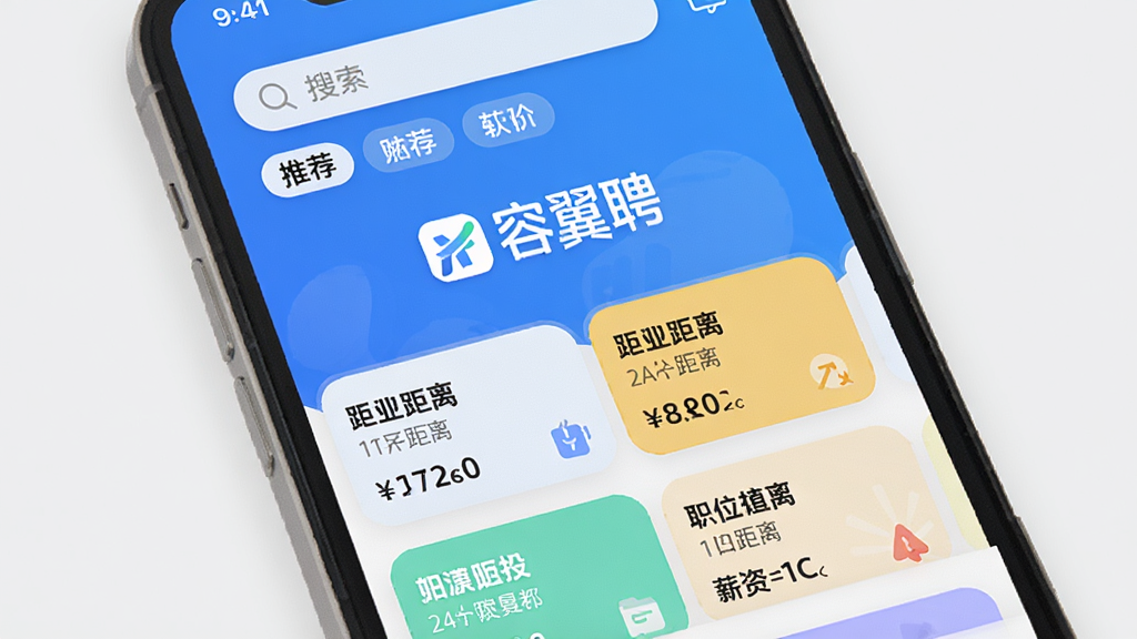 画面主体为一个手机APP界面,界面中央有