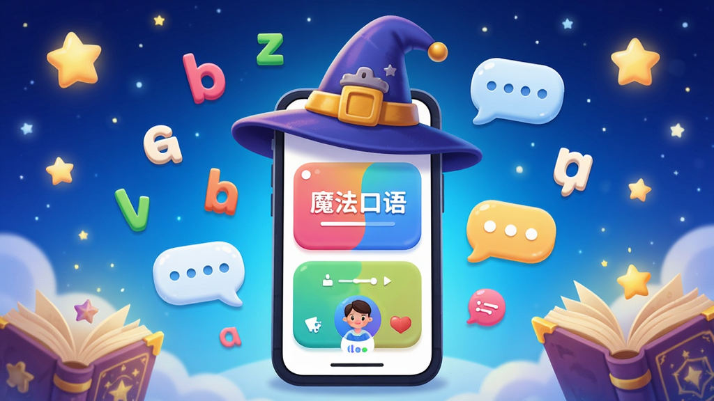 һ��չʾħ������APP������ĸ������ֲ廭������������һ������ħ��ñ�Ŀ�ͨ�ֻ�����Ļ����ʾ������ϰ�Ĳ�ɫ���棬��ΧƯ����Ӣ����ĸ�ͶԻ����ݣ��������������ǿպ�ħ���飬���岼�־��У��Ű������������ÿɰ���ϸ�ڷḻ�����������ɾ����޶���Ԫ�أ����ֱ�ע��ħ�����