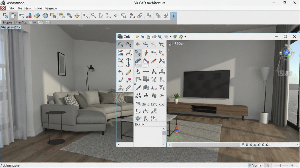����ΪAshampoo 3D CAD Architecture���������ͼ������Ϊ�ִ���Լ��������άģ�ͣ�������ʾ��������������ͼ���ڣ������������Ű�רҵ�����дʵ��ϸ�ڷḻ�����ʸ��壬�ɾ��޶���Ԫ�ء�