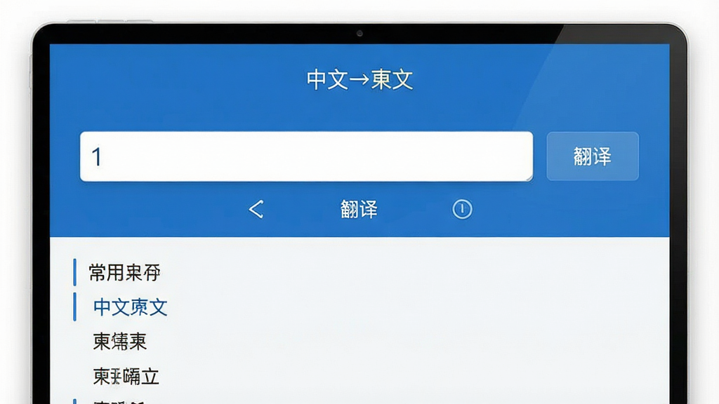 一张展示柬埔寨翻译软件主界面的高清截图,界面以蓝色为主色调,顶部显示“中文→柬文”互译模式,中间为输入框和翻译按钮,下方列出常用短语列表,整体设计简洁现代,干净无多余元素,文字清晰,画质细腻
