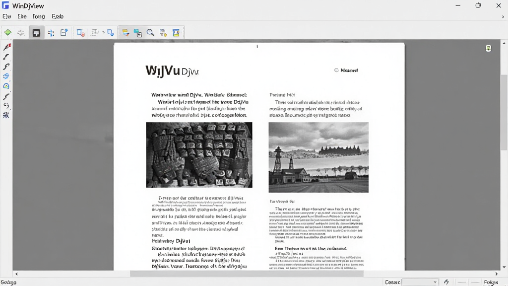 WinDjView软件高速渲染效果图,展示一个大型DjVu文档在短时间内完整加载,页面文字与图像清晰锐利,背景为浅灰色,界面简洁,强调速度与流畅感,画质干净无多余元素