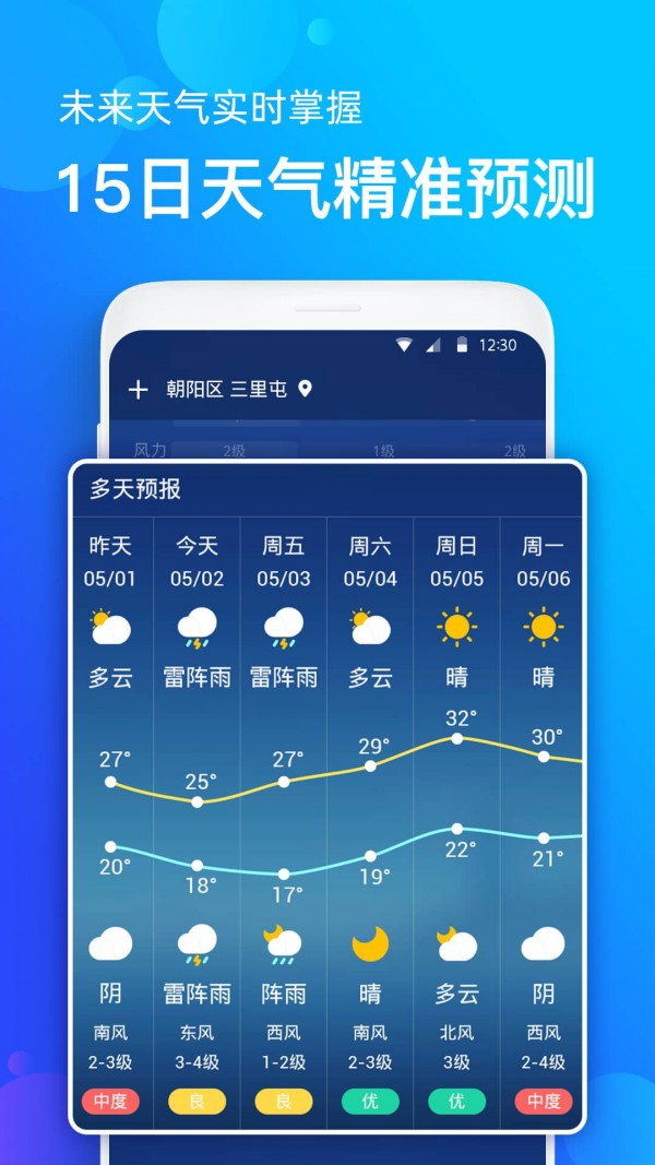 天气预报 安卓版 界面截图