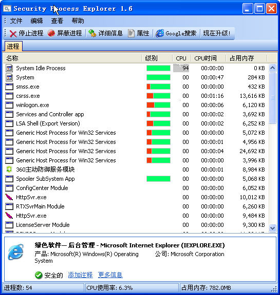 Process Explorerϵͳ���̹�������17.06 ���̷�������