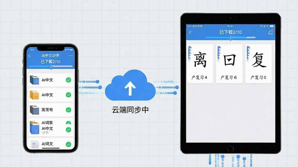 画面主体为一部手机和一台平板电脑,屏幕中同时显示