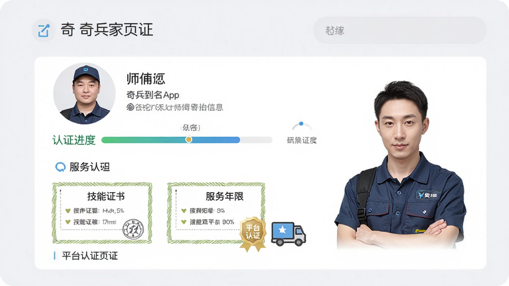 ����Ϊ�������App��ʦ����֤ҳ�棬չʾʦ����ʵ����Ϣ������֤�鼰ƽ̨��֤���£�����Ϊǳ��ɫ�������Ա�����ʽ���֣��Ű����࣬����Լ����ϸ�ڰ�����֤��������ʦ����Ƭ���������ޣ����ʸ���ɾ����޶���Ԫ��