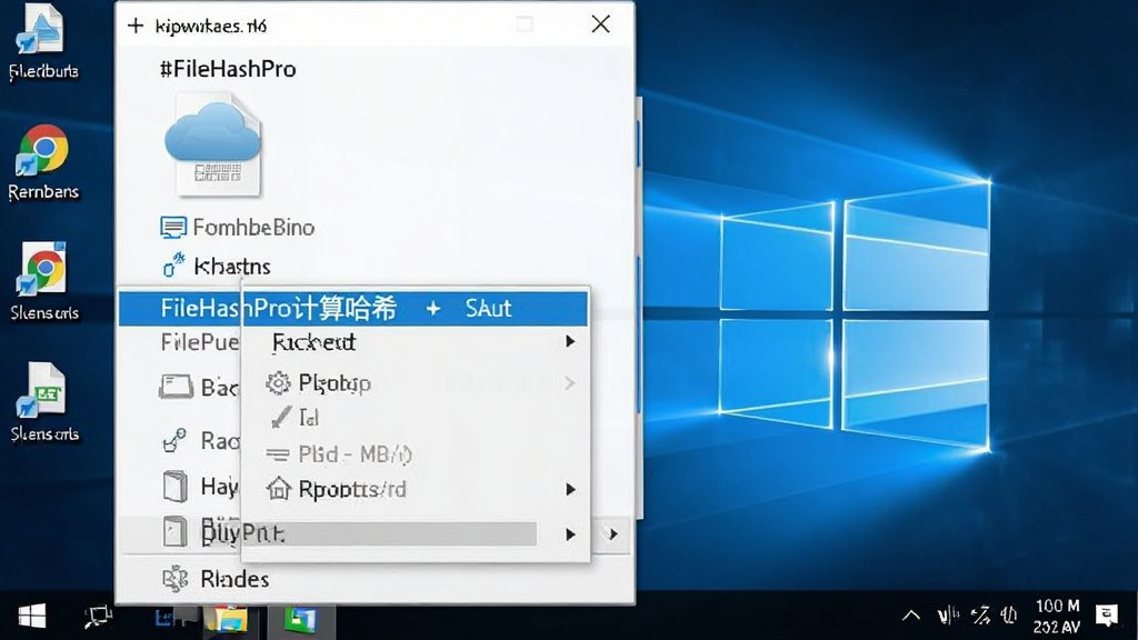 FileHashPro右键菜单截图,选中文件后出现菜单项