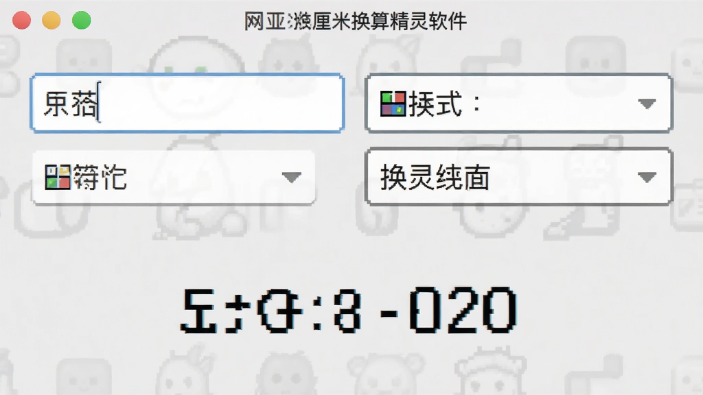 一张展示网亚像素厘米换算精灵软件主界面的截图,界面为现代简约风格,上方有输入框和单位下拉菜单,下方显示换算结果,背景为浅灰色,整体布局清晰,文字清晰可读,画质干净,无多余元素。