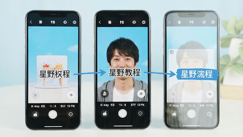 星野使用教程截图,手机界面操作演示,步骤标注清晰,背景干净,明亮色调,画质清晰,无多余元素