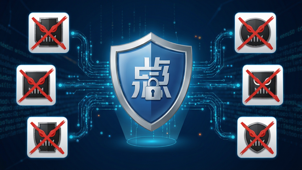 微点杀毒软件主动防御引擎示意图,画面中央为盾牌图标,周围环绕着被拦截的恶意程序图标,背景有数据流线条,风格写实,布局清晰,画质干净