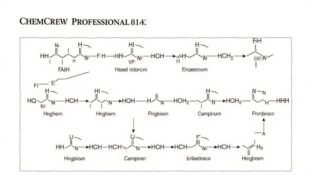 ChemDraw Professional 期刊模板输出效果图,画面展示一篇化学论文页面,插图为清晰的多步反应路线图,线条锐利,标注整齐,页面左上角显示期刊名称,整体排版专业,白色背景,画质干净,无多余元素