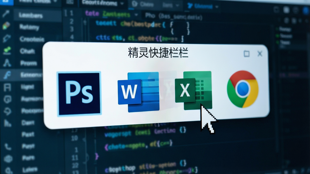 一幅特写镜头的高清摄影图,画面聚焦于电脑屏幕上悬浮的