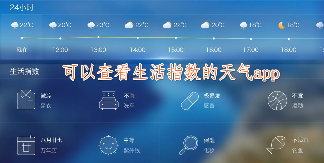早安天气 安卓版 生活指数界面