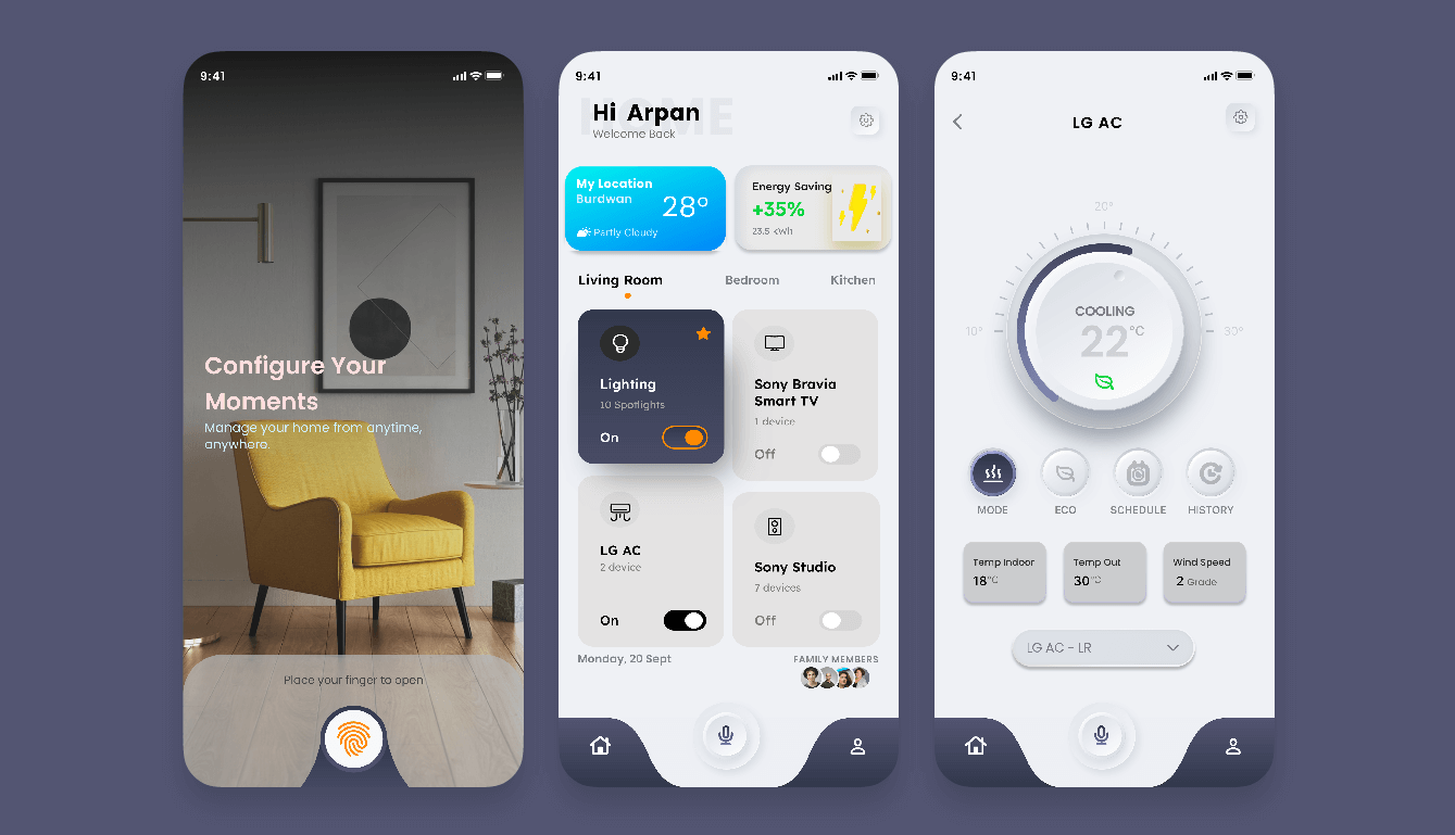小睿智联智能家居App场景设置界面截图