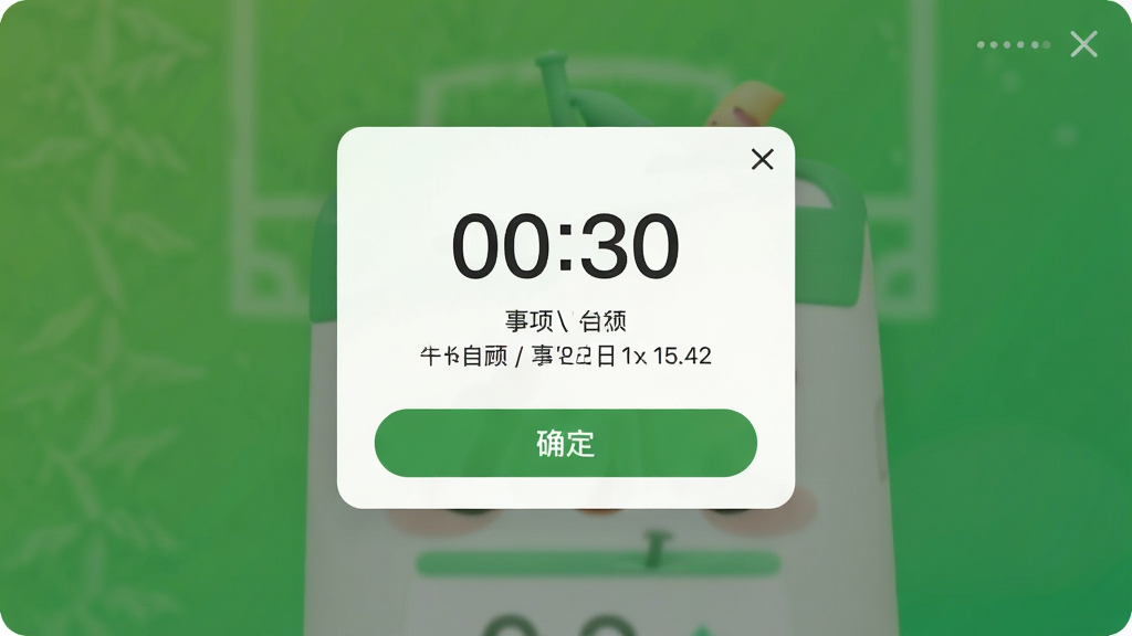 ����ʱ���Ѿ������ѵ���ʾ��ͼ��չʾ�����ĵ�������Ч��������ʱ�䡢�������ƺ͡�ȷ������ť������Ϊ��ɫ���䣬����࣬����������ϸ�ڷḻ�����ʸɾ����޶���Ԫ��