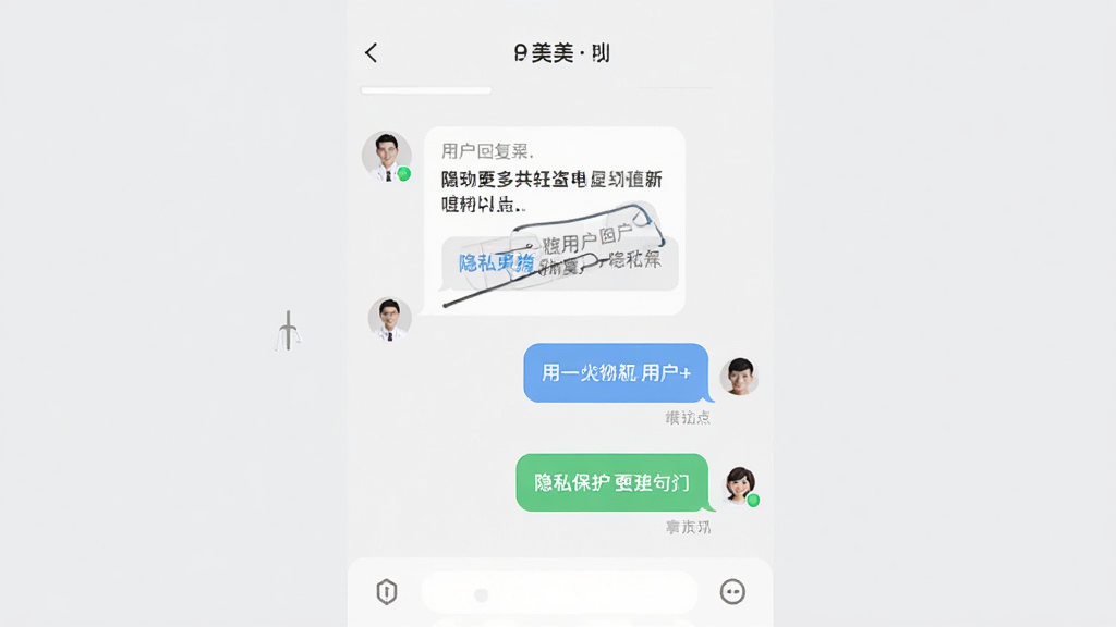 更美app在线咨询页面,对话界面显示医生回复和用户提问,有