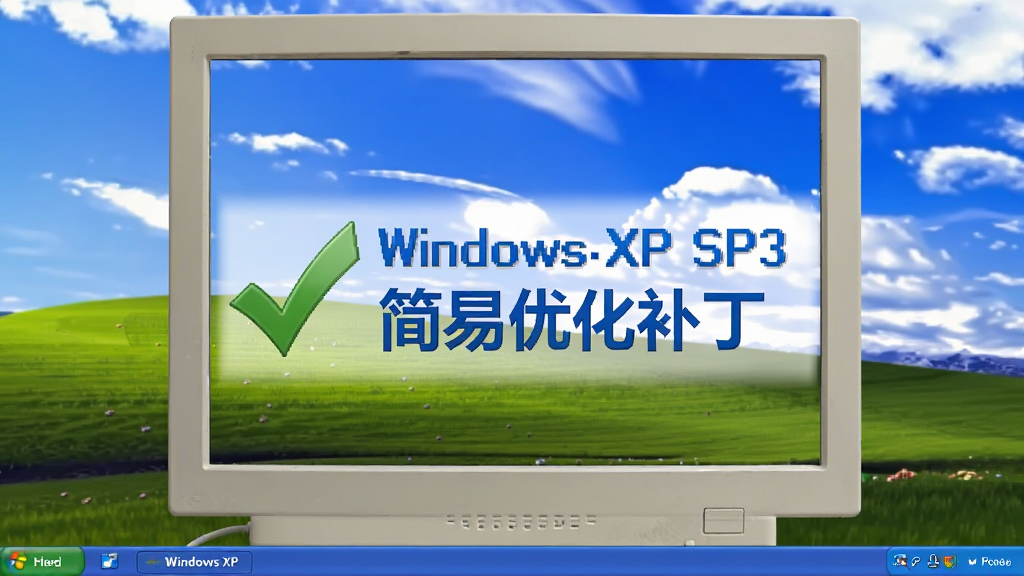 主体为电脑屏幕前一个简洁的优化界面,中央显示