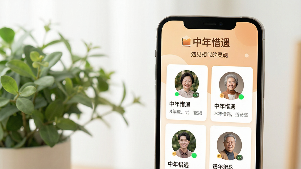 ���壺һ��������Ļ�������ֻ�����Ļ����ʾ��һ����Ϊ������ϧ�������罻APP�����棬���������������ůɫ��Ϊ�������֣��ֻ�λ�ڻ�������ƫ�ң���Ļ���������ɼ���������״�����͵���ɫֲ���׺���Ű棺�ֻ���Ļ��չʾ�ż����û��İ���ͷ��ͽ��ܿ�Ƭ���Ű����롣���дʵ��񣬻�����ܰ������ϸ�ڣ����涥���С�����ϧ����������Logo���·��С��������Ƶ���ꡱ�ı��ͷ�����������̵㡣���ʣ�4K���壬�ɾ����޶���Ԫ�ء�