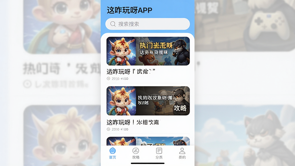 һ��չʾ����զ��ѽ��APP������ĸ����ͼ�����涥�������������м��б���ʾ���������Ϸ���漰���Ա��⣬�ײ��з����ǩ��������������������UI����ִ���࣬�����������ɾ��޶���Ԫ��