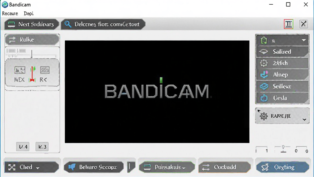 高清录屏软件Bandicam主界面预览图,展示简洁的布局和主要功能按钮,风格现代清晰,画质细腻,干净无多余元素
