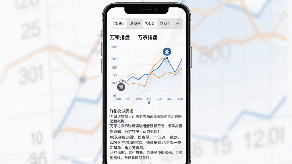 主体:万宗排盘的大运流年图表,折线图展示不同年龄段的运势指数。布局:手机竖屏,上方为年份选择器,中间为折线图,下方为详细文字解读。排版:图表占据屏幕60%,文字解释清晰分段。风格:简约商务风,蓝色与橙色线条对比鲜明。细节:图中标注“万宗排盘”字样,关键节点有图标提示。画质:高清,干净,无多余元素。
