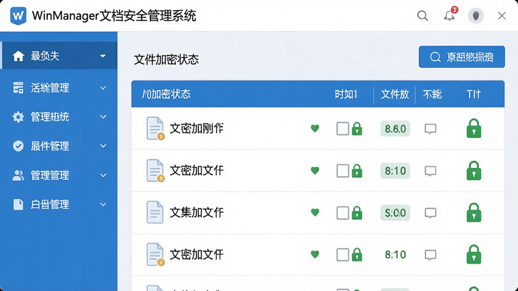 ���ܽ���ͼ��չʾWinManager�ĵ���ȫ����ϵͳ��̨�������棬���Ϊ���ܵ��������Ҳ���ʾ�ļ�����״̬�б���ÿ���ļ�������ɫ��ͼ�꣬�������������ɫ������������࣬����ƽ����ϸ�����������ʸɾ����޶���Ԫ��