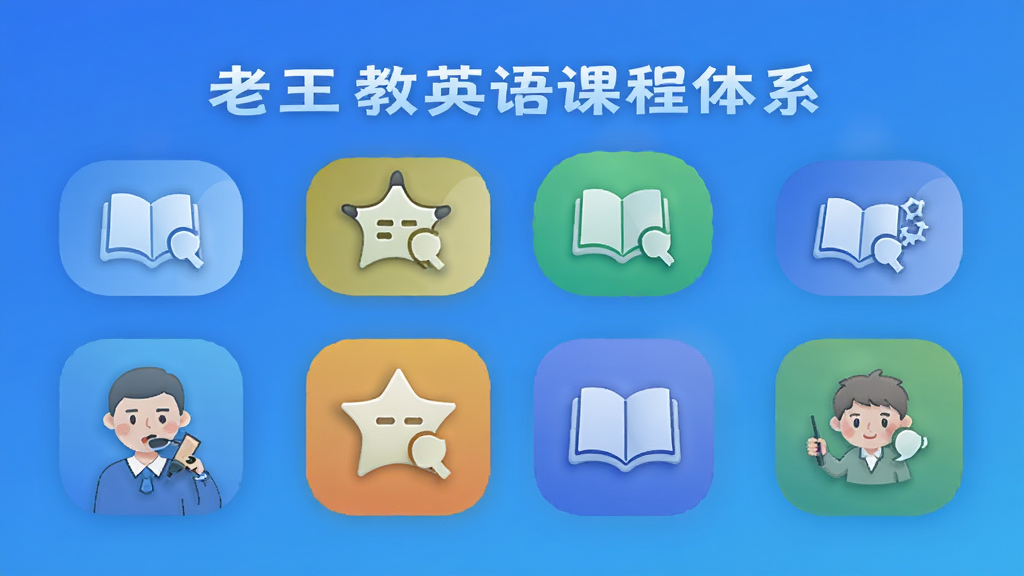 ������Ӣ��γ���ϵ��ͼ��չʾ�ĸ�ѧϰ�׶�ͼ�꣬ÿ��ͼ�������ͬ�Ѷȣ�����Ϊ������ɫ����������ִ���ͼ��Բ���������������ʸɾ����޶���Ԫ��