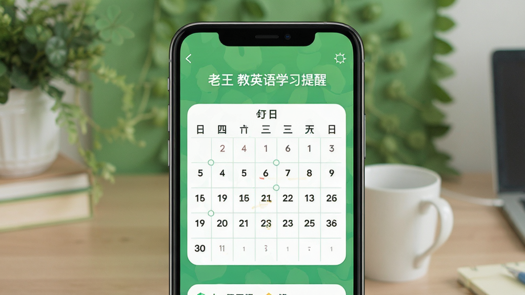 ������Ӣ��ѧϰ���ѽ��棬�ֻ���Ļ��ʾÿ�մ�����������Ϊ��ɫ���·��������Ƽ�࣬���ʸɾ����޶���Ԫ��