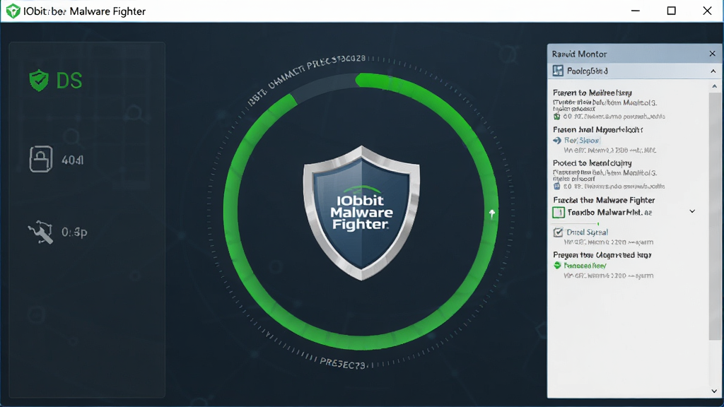 ����ΪIObit Malware Fighterʵʱ�������棬����Ϊ����ͼ�����룬���ܻ���ɨ����������Ű��࣬����ִ���ϸ�ڰ�����ɫ����״̬��ʵʱ�����־�������������ɾ��޶���Ԫ��