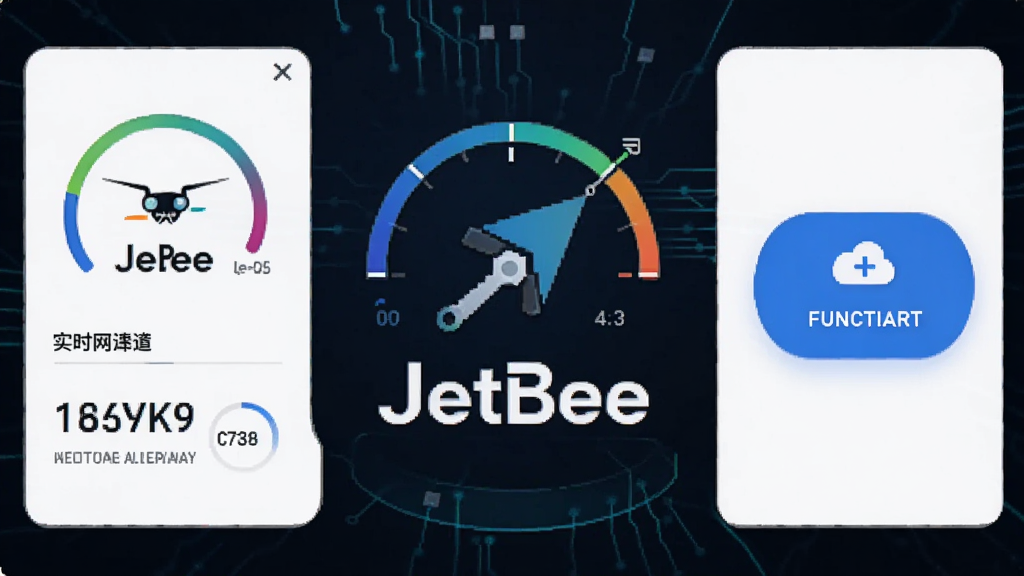 ����ΪJetBee������Ʒ��LOGO����ļ����Ǳ��̽��棬���ֲ��þ��жԳ���ƣ����չʾʵʱ�������ӳ����ݣ��Ҳ�Ϊ����������ť���������ִ���ƽ����ϸ�ڴ����ֿƼ����������У����ʸɾ��������޶���Ԫ�ء�