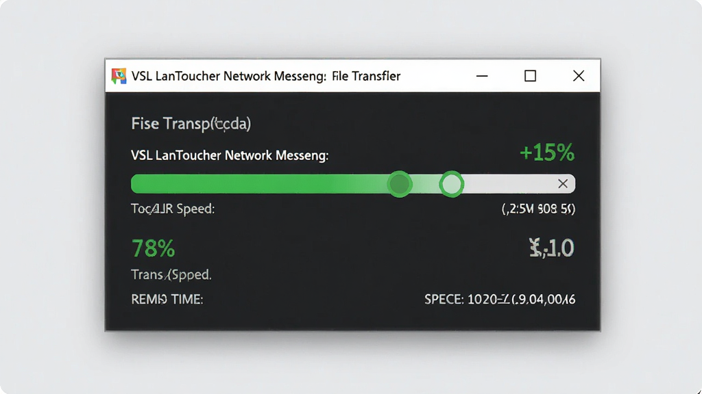 ���壺VSL LanToucher Network Messeng�ļ�������̽�ͼ����ʾ���������ٶȡ����֣�����Ϊ�ļ�����Ի�����Χ�м�౳�����Ű棺��Ϣ���������Ȱٷֱ���Ŀ�����������ˬ����ɫ��������ϸ�ڣ���ʾ�ļ����������ٶȡ�ʣ��ʱ�䡣���ʣ����壬�ɾ����޶���Ԫ�ء�