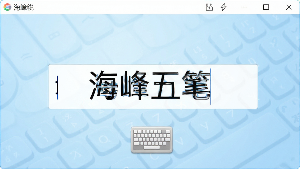 一幅展示海峰五笔输入法主界面的高清图片,界面简洁大方,输入框内显示“海峰五笔”字样,背景为淡蓝色渐变,键盘图标点缀,整体风格干净明亮,画质细腻,突出软件名称与专业感,无多余元素
