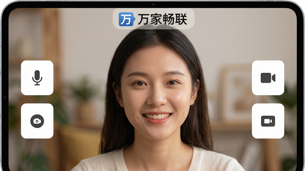 ����Ϊ��ҳ�����Ƶͨ�����棬��Ļ��һλ����Ů������΢Цͨ�����������黯�������Ϸ���ʾ����ҳ�������ʶ�����ֲ���������У���������ֲ����ܰ�ť���Ű��࣬��ťͼ�����������Ϊ��ůдʵ�磬������ͣ������ɫ��Ȼ��ϸ�ڰ�����˷硢����ͷͼ�꣬����ϸ�壬�ɾ��޶���Ԫ�ء�