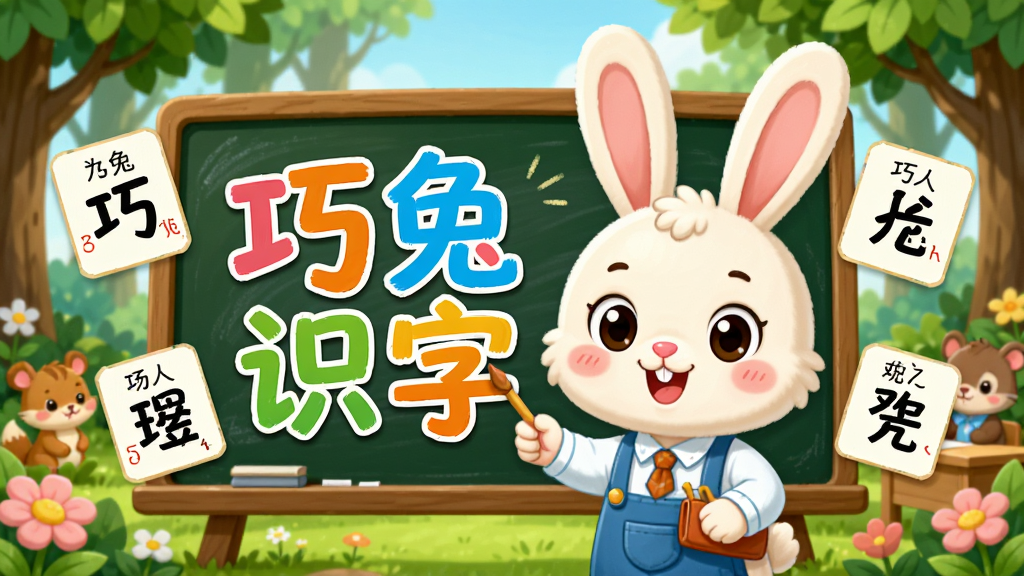 ��������Ϊһֻ�ɰ��Ŀ�ͨ������ʦվ�ںڰ�ǰ���ڰ���д�š�����ʶ�֡��ĸ���ɫ���֣���Χ�����ż�����ƴ���ĺ��ֿ�Ƭ��������������ɭ�ֽ��ң�����ľ�������С������岼������ͻ�����Ű���ã�������¿�ͨ��ϸ�ڷḻ�����ʸ���ɾ����޶���Ԫ��