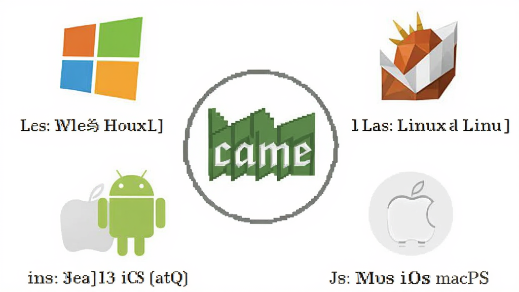 CMake跨平台构建示意图,主体为多个操作系统图标(Windows、Linux、macOS、Android、iOS)环绕一个中央的CMake徽标,布局呈环形排列,排版整洁,风格扁平化,细节包括每个操作系统图标下方标注对应生成的构建文件类型,画质清晰干净无多余元素