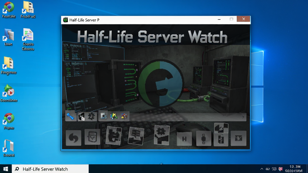 ����Ϊ��Half-Life Server Watch��������Windows�����ϵĽ�ͼ������Ϊ�������ھ��У���Χ����������ͼ�꣬�Ű����������Ϊдʵ��ϸ����ʾ�����������������ʸ��壬�ɾ��޶���Ԫ�ء�