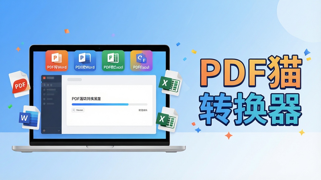 ���壺һ̨�ʼǱ�������Ļ��ʾPDFèת���������棬���涥���С�PDFתWord����PDFתExcel���Ȳ�ɫ����ͼ�ꡣ���֣�����λ�ڻ�������ƫ���Ҳ����״������������ơ�PDFèת�����������֡��Ű棺������Ļռ��60%�����ֱ���ռ��20%��������ཥ����ɫ����񣺱�ƽ���Ƽ��磬����ͨ͸��ϸ�ڣ���Ļ��չʾ�ļ�ת������������ΧƮ����PDF��Word��Excel���ļ�Сͼ�ꡣ���ʣ�8K���壬�ɾ��޶���Ԫ�ء�