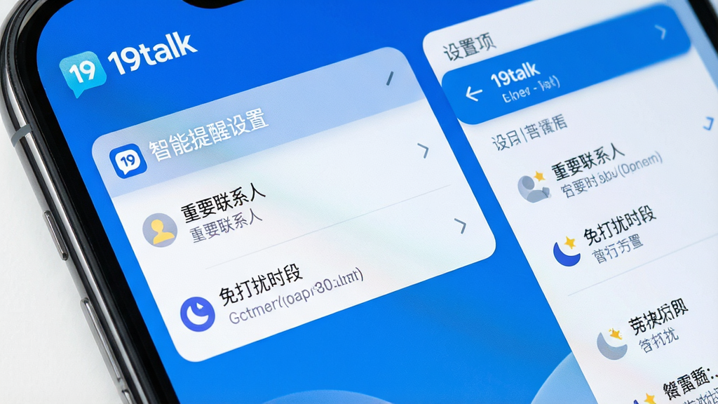 ���壺�ֻ�֪ͨ��չʾ19talk�������������ý��棬��������Ҫ��ϵ�ˡ����������ʱ�Ρ���ѡ����֣��ֻ���Ļ��д���Ҳ������������б����Ű棺��������������ѡ���������롣�����ˬ��࣬������ɫ��ϸ�ڣ���Ļ���Ͻ���ʾ��19talk��Logo�����ʣ����壬�ɾ����޶���Ԫ�ء�