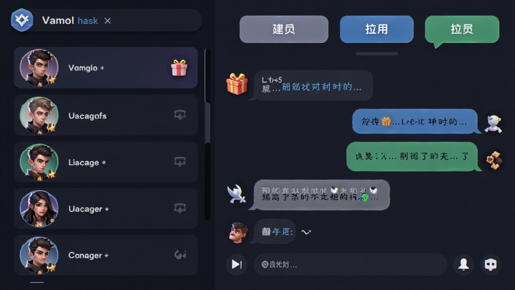���壺��Ϸ�罻���棬��ʾ�����Ա�б������촰�ڡ����֣�����ǳ�Աͷ���Ҳ��ǻ�����ť���Ű棺������������UI����ִ���ϸ�ڣ������������ͼ�꣬��������Ϣ���ݡ����ʣ����壬�ɾ����޶���Ԫ�ء�