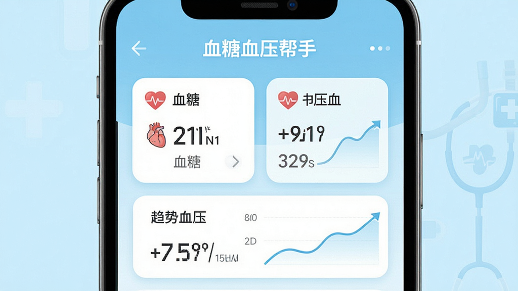 ���壺�ֻ���Ļչʾ��Ѫ��Ѫѹ���֡������棬����Ϊǳ��ɫҽ�Ʒ�񣬽���������ʾѪ�Ǻ�Ѫѹ���ݿ�Ƭ�����ּ��󷽣��Ű��Կ�Ƭʽ��Ϣ��Ϊ����������¸ɾ���ϸ�ڰ�������ͼ����������ߣ����ʸ��壬�ɾ����޶���Ԫ��