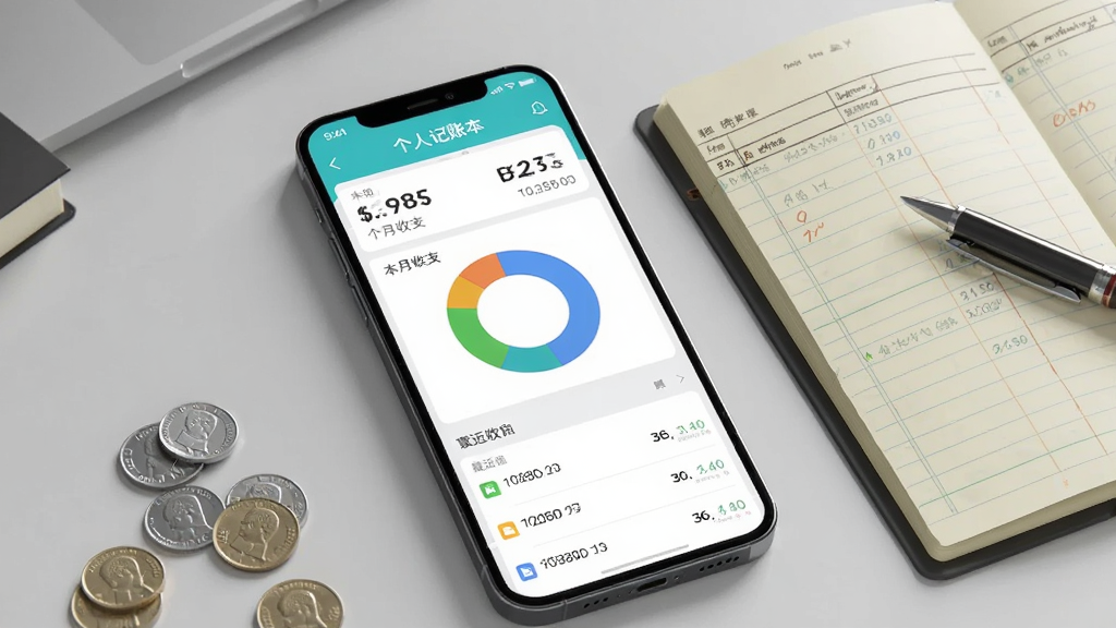 画面主体为一部亮屏的智能手机,屏幕中显示