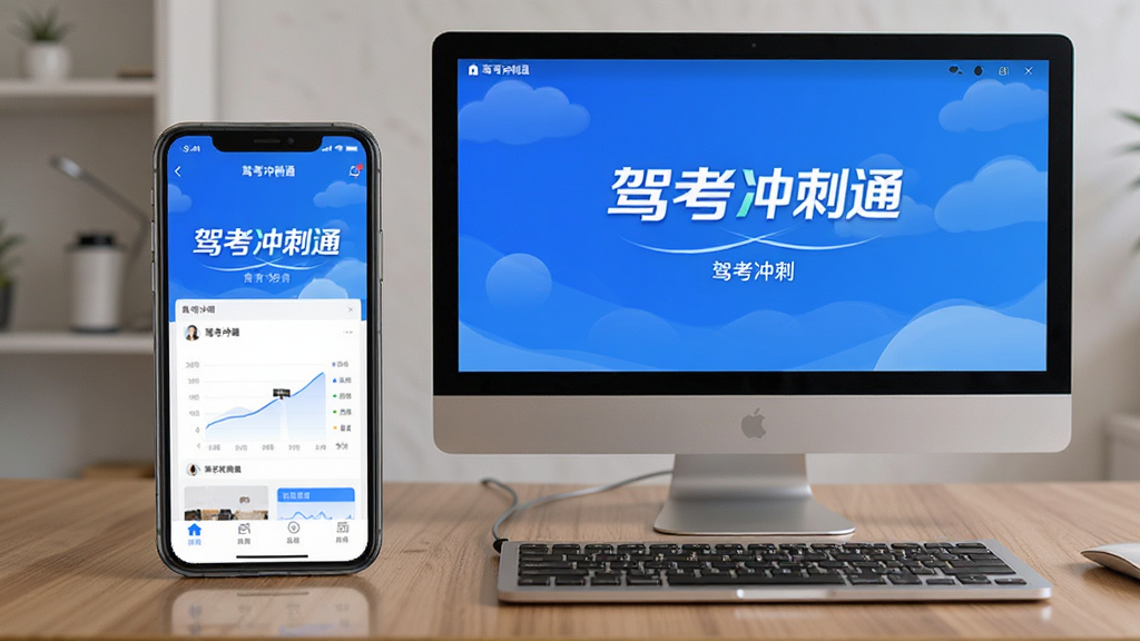 手机与电脑并排摆放,屏幕均显示